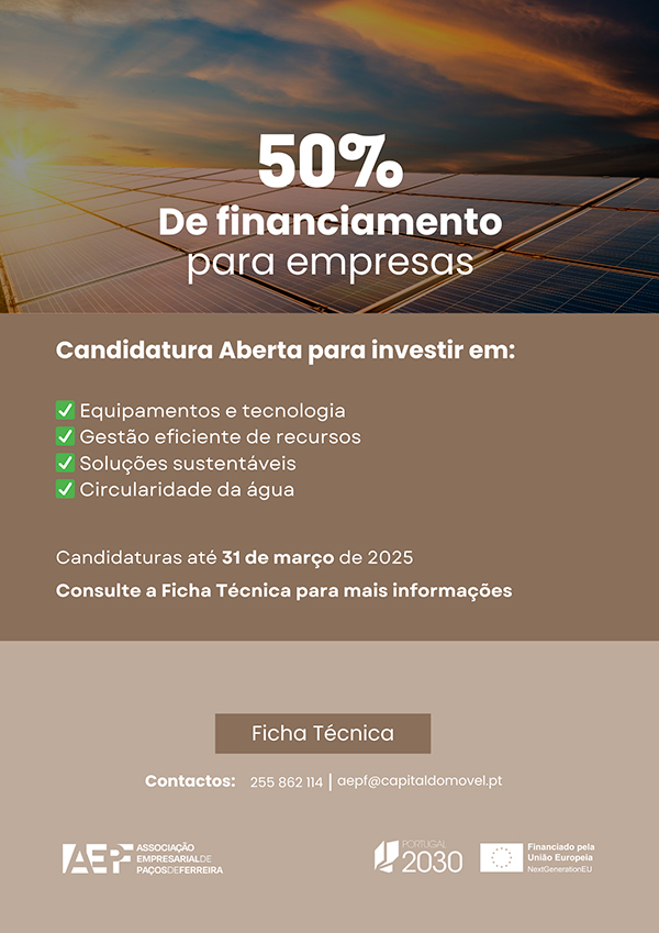 50% de financiamento para empresas